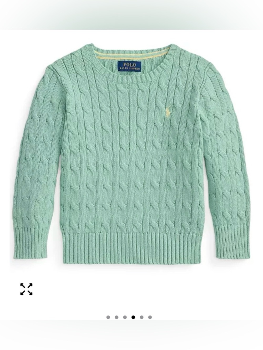 Polo by Ralph Lauren Mint Green Cable Knit Crewneck Sweater